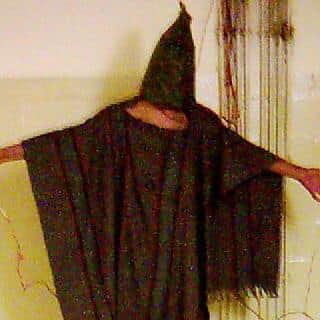 An unidentified detainee in Iraq's Abu Ghraib, which at the centre of a torture scandal. Picture: AP