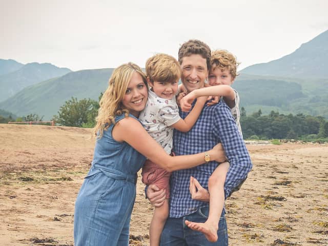 Chris Smith with his wife Lindsay and their two boys, Alastair and Cameron.