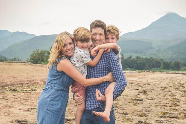 Chris Smith with his wife Lindsay and their two boys, Alastair and Cameron.