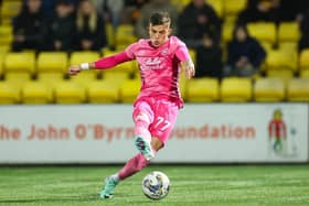 Hearts' Kenneth Vargas opens the scoring against Livingston. Photo by Roddy Scott / SNS Group