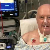 George Clark, 61, spent 56 days in an intensive care unit and had to relearn how to learn to swallow solid foods after being on a tube for so long.