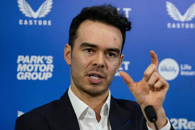 Incoming Rangers CEO James Bisgrove addresses the media at the club's training centre. (Photo by Alan Harvey / SNS Group)