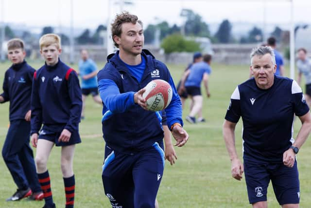 Scotland captain Jamie Ritchie is pictured during a Papa John's Tartan Touch event at Madras Rugby Club. (Photo by Mark Scates / SNS Group)