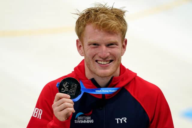 James Heatly poses with the silver medal he won at the FINA Diving World Cup in Tokyo in May. He is returning to Japan for the Olympic Games. (Photo by Toru Hanai/Getty Images)