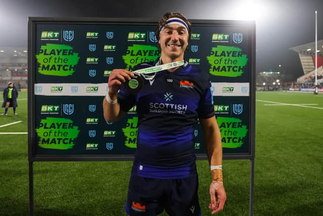 Jamie Ritchie picked up the player of the match award for his Edinburgh performance against Ulster.
