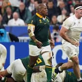 England's Tom Curry (right) and South Africa's Bongi Mbonambi (left). World Rugby has found insufficient evidence to pursue Tom Curry’s allegation that he was racially abused by Mbongeni Mbonambi in England’s World Cup semi-final defeat by South Africa. Pic: Mike Egerton/PA Wire.