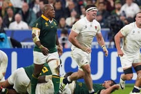 England's Tom Curry (right) and South Africa's Bongi Mbonambi (left). World Rugby has found insufficient evidence to pursue Tom Curry’s allegation that he was racially abused by Mbongeni Mbonambi in England’s World Cup semi-final defeat by South Africa. Pic: Mike Egerton/PA Wire.