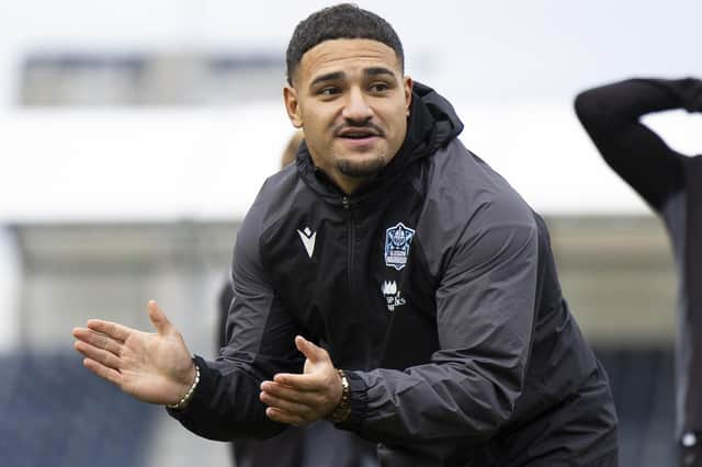 Sione Tuipulotu during a Glasgow Warriors training session at Scotstoun. He's back in the team to play the Stormers. (Photo by Ross MacDonald / SNS Group)