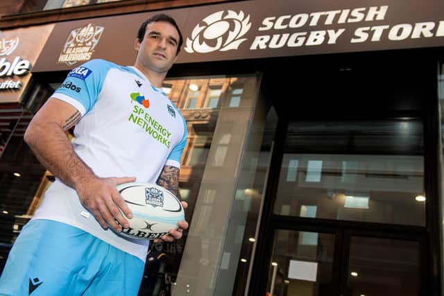 Lewis Bean at the Glasgow Warriors kit launch at the Scottish Rugby Store in Glasgow. Picture: Ross MacDonald/SNS