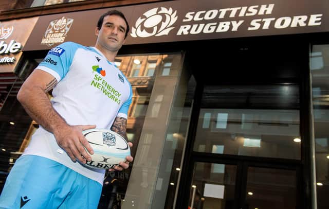 Lewis Bean at the Glasgow Warriors kit launch at the Scottish Rugby Store in Glasgow. Picture: Ross MacDonald/SNS