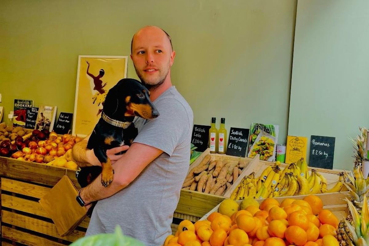 Edinburgh grocer, Chris Findlay, on his day working in a new food shop, Findlay's Grocers