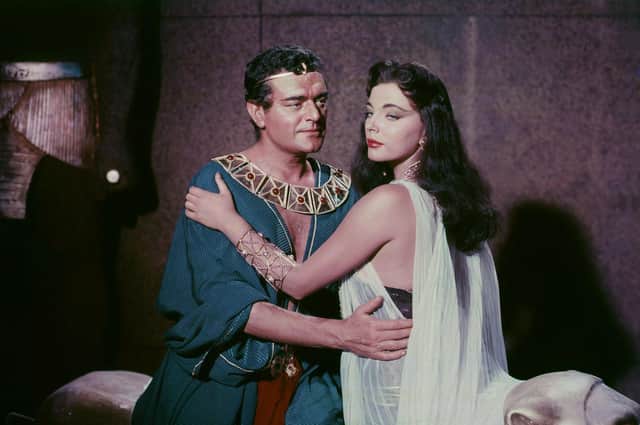 Jack Hawkins and Joan Collins in the 1955 film Land of the Pharaohs (Picture: Warner Bros/Kobal/Shutterstock)