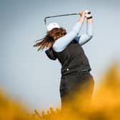 Windy conditions made it difficult for competitors in the opening round of the Helen Holm Scottish Women's Open at Troon Portland. Picture: Scottish Golf