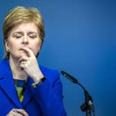 Once the sure-footed leader of the SNP and pro-independence movement, Nicola Sturgeon now looks tired and out of ideas. Picture: Jane Barlow/AP