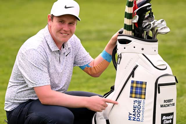 Bob MacIntyre's bag for this week's PGA Championship is a special edition one bearing the My Name’5 Doddie Foundation logo.