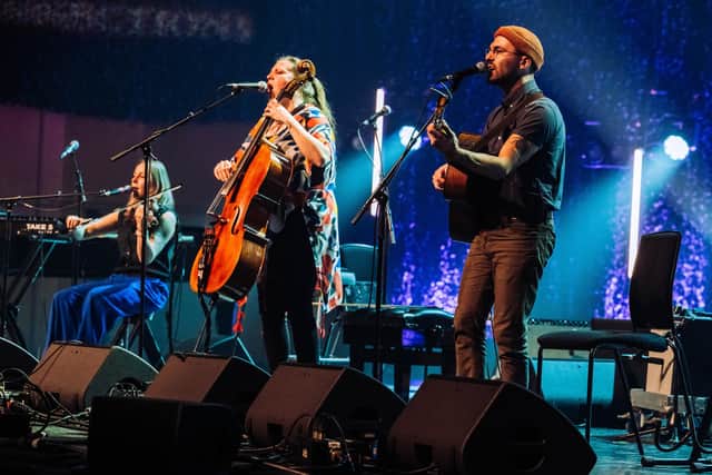 Montreal trio E.T.E. performing at the Mother Tongue event at Celtic Connections