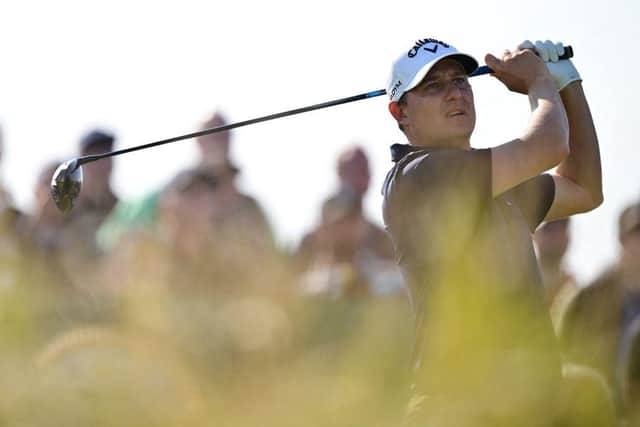 Argentina's Emiliano Grillo plays from the 15th tee at Royal Liverpool. Picture: Ben StansallL/AFP via Getty Images.