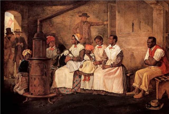 Slaves for sale in Virginia: Peter Burnet left the state where his life was closely tied to the slave plantations, after escaping on a boat. He made it to New York after being told he was to be sold into a plantation in West Indies and then ultimately set sail for a new life in Scotland. PIC: Creative Commons.