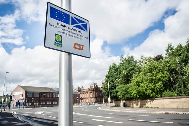 The refurbishment of Dalmarnock train station and a bus lane to Queen Elizabeth Hospital  were partly funded by money from the European Union (Picture: John Devlin)
