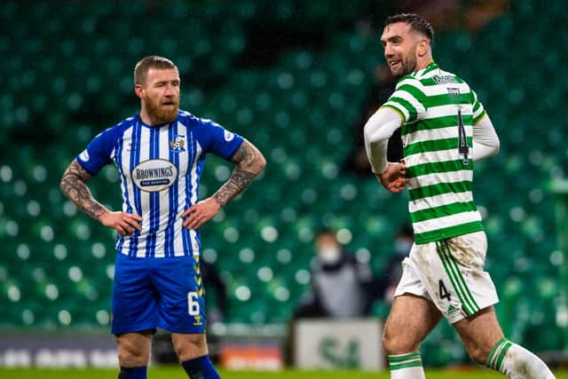 Celtic's Shane Duffy shows his delight after making it 2-0 against Kilmarnock. (Photo by Craig Foy / SNS Group)