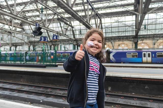 Sophia spent the morning at the train station and finished her visit off with lunch.