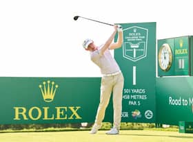 Euan Walker tees off in the Pro-Am prior to the Rolex Challenge Tour Grand Final supported by The R&A at Club de Golf Alcanada in Mallorca. Picture: Aitor Alcalde/Getty Images.