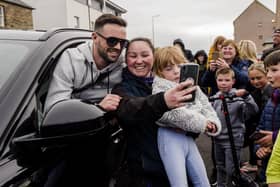 Josh Taylor received a rapturous reception when he arrived home to Prestonpans as the undisputed world champion. Picture: Euan Cherry