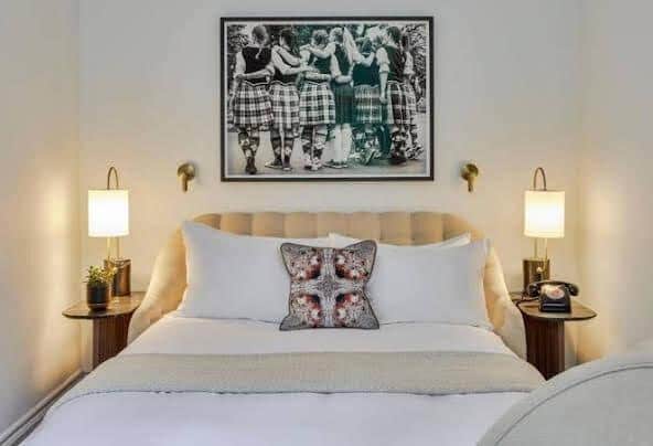 The hotel features the occasional vibrant print in the public spaces and has and a signature monochrome image of Highland dancers in all 225 rooms.Pic: Contributed