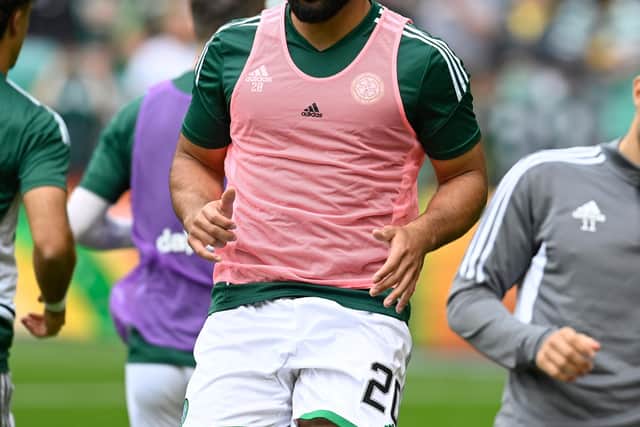 GLASGOW, SCOTLAND - SEPTEMBER 03: Celtic's Cameron Carter-Vickers warms up during a cinch Premiersip match between Celtic and Rangers at Celtic Park, on September 03, 2022, in Glasgow, Scotland. (Photo by Rob Casey / SNS Group)