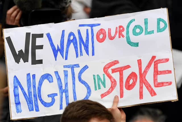Banner of the week and maybe the football year as Chelsea fans protest against the European Super League. Picture: Mike Hewitt/Getty Images