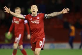 Aberdeen captain Scott Brown was instrumental in his team's impressive display as they drew 1-1 with Rangers at Pittodrie on Tuesday night. (Photo by Craig Williamson / SNS Group)