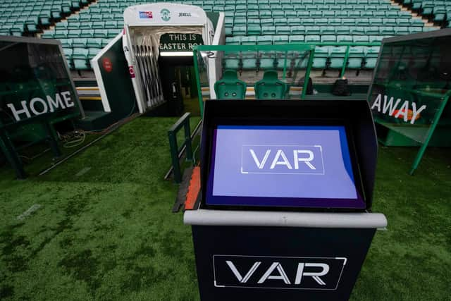 The VAR monitor at Easter Road. (Photo by Ross Parker / SNS Group)