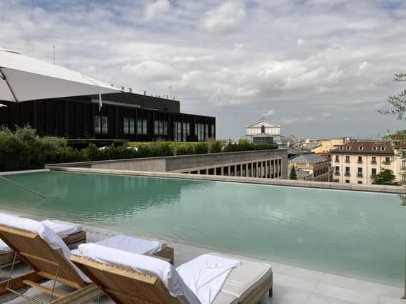 The rooftop pool at Madrid's EDITION hotel in the heart of the Spanish capital. Pic: J Christie