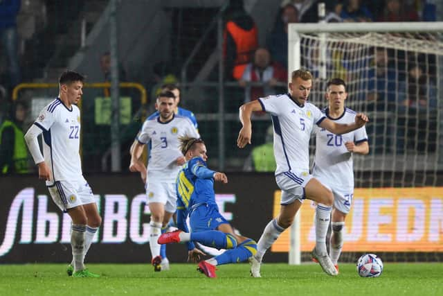 Hibs defender Ryan Porteous was thrown into the deep end for his Scotland debut but performed very well.