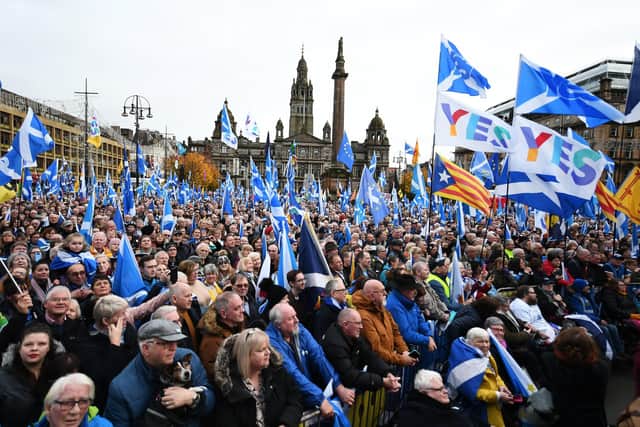 Independence supporters, like these seen at a pre-Covid rally, are getting impatient with Nicola Sturgeon, says Kenny MacAskill (Picture: John Devlin)