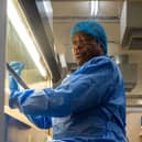 Professor Jean-Jacques Muyembe works in a laboratory at the National Institute for Biomedical Research (INRB) in Kinshasa, Democratic Republic of the Congo