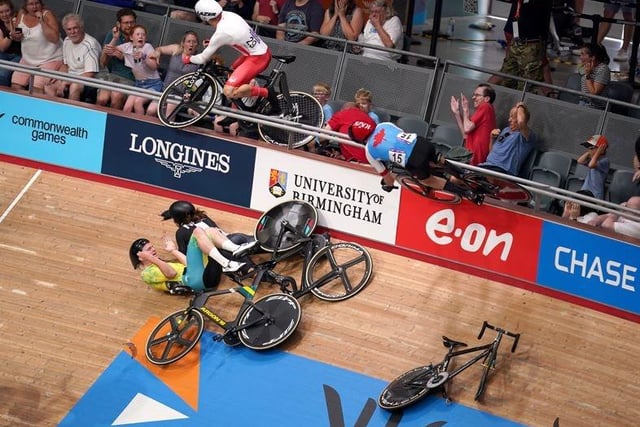 John Walton was in the right place when a terrifying crash happened during the Commonwealth Games cycling held in London as England’s Matt Walls went over the barrier into the crowd.

John said: “(It was a) spectacular crash at the Commonwealth Games. The rider crashed into the crowd as anguished spectators looked on in horror as the accident unfolded.”