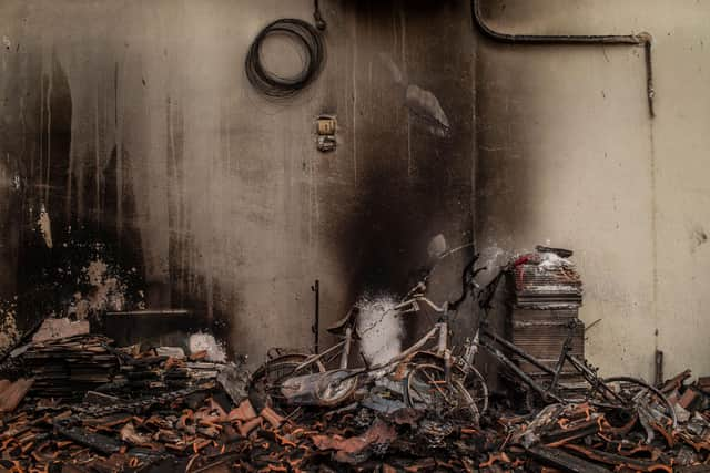 A burnt house following a wildfire in the village of Kastri on Evia island in Greece (Picture: Angelos Tzortzinis/AFP via Getty Images)