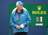 Sandy Lyle smiles on first tee during the first round of the 147th Open Championship at Carnoustie. Picture: Stuart Franklin/Getty Images.