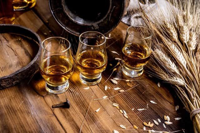 Small tasting glasses with aged Scotch whisky. Picture: Shutterstock