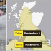 There is a yellow weather warning for thunderstorms on Saturday