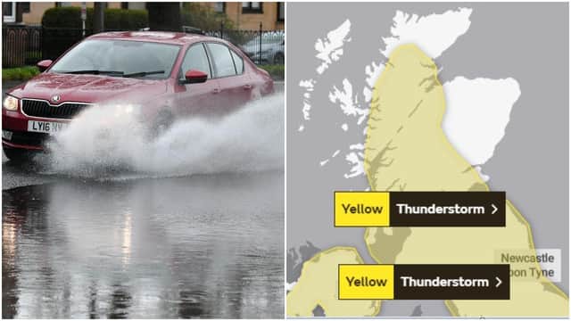 There is a yellow weather warning for thunderstorms on Saturday