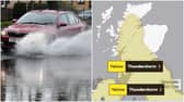 There is a yellow weather warning for thunderstorms on Saturday