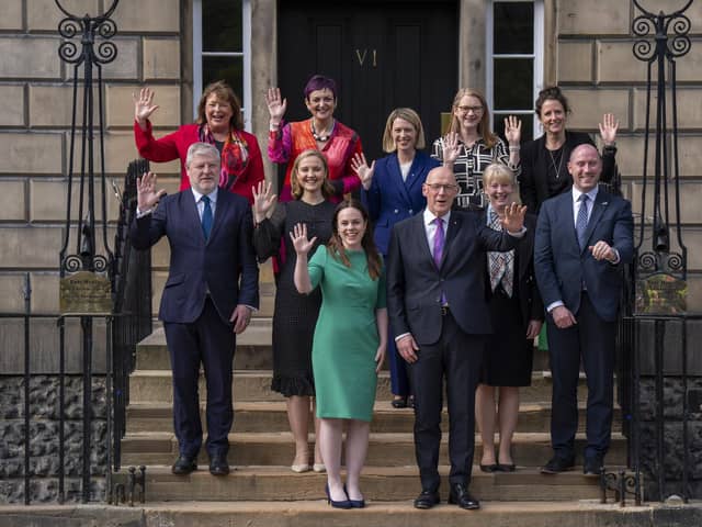 First Minister John Swinney with his newly-appointed cabinet on the steps of Bute House (Picture: Jane Barlow/PA Wire)