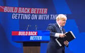 Prime Minister Boris Johnson delivers his keynote speech at the Conservative Party Conference in Manchester. Picture: PA