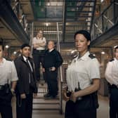 Screw stars Jamie-Lee O’Donnell, Faraz Ayub, Laura Checkley, Ron Donachie, Nina Sosanya and Stephen Wight. Picture: STV Studios/Channel 4