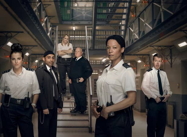 Screw stars Jamie-Lee O’Donnell, Faraz Ayub, Laura Checkley, Ron Donachie, Nina Sosanya and Stephen Wight. Picture: STV Studios/Channel 4