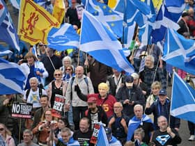 Alba Party leader Alex Salmond was speaking at a rally held by independence campaigners All Under One Banner. Picture: Getty Images