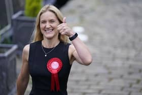 Kim Leadbeater walks along the canal path in Huddersfield after winning the Batley and Spen by-election and now representing the seat previously held by her sister Jo Cox, who was murdered in the constituency in 2016 picture: Danny Lawson
