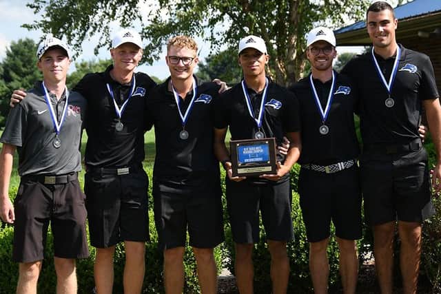Seb Sandin, third right, celebrates with his Blue Raider team-mates after winning the Linsey Wilson Invitational in Kentucky. Picture: Linsey Wilson College